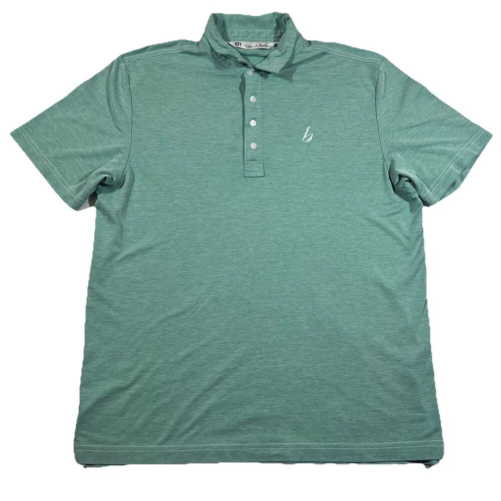 Travis Matthew Green Pima Cotton Blend Polo Golf Shirt Embroidered Men's Large
